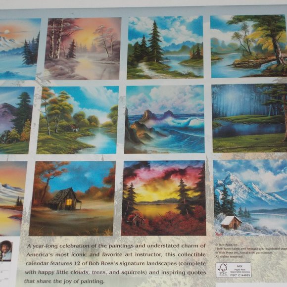 New collectable 2022 Bob Ross 12"x12" scenic calendar - Picture 3 of 4